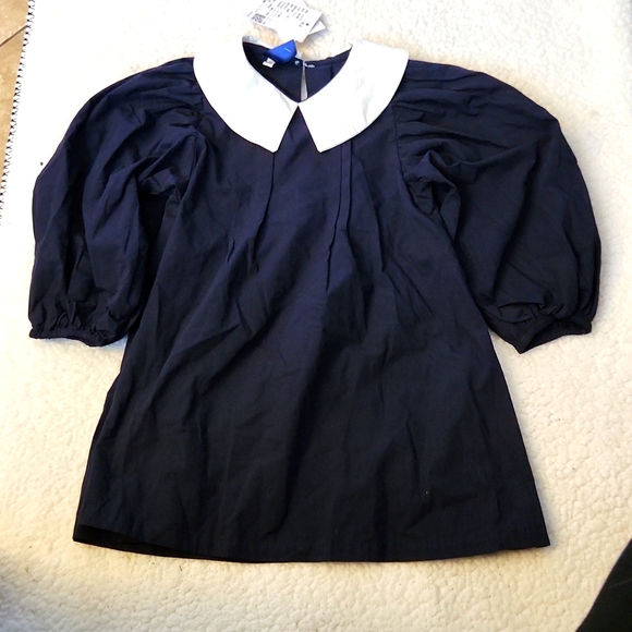 Jessyca Kids Navy Blue Dress with white collar - Picture 1 of 5